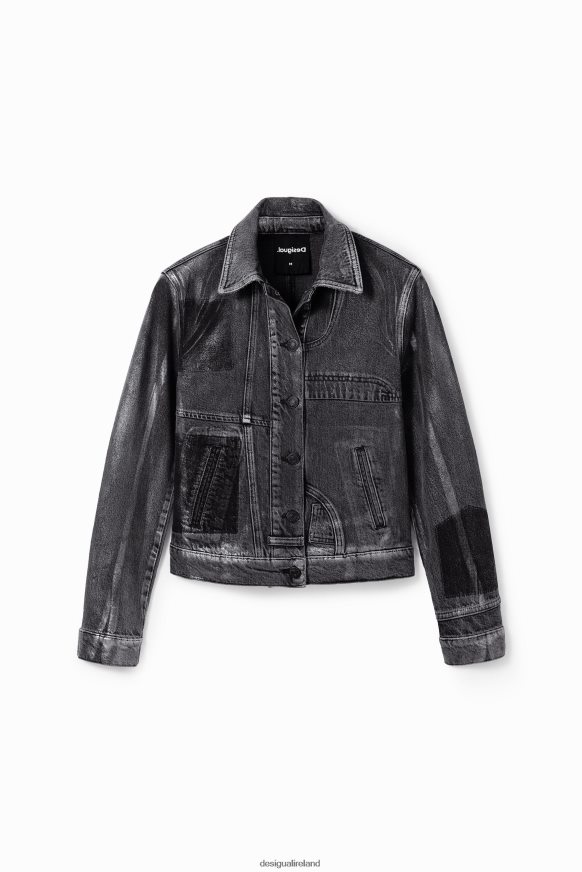 Desigual Women Metallic denim trucker jacket Clothing PFVZ0B897
