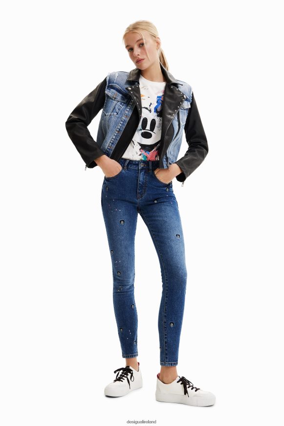 Desigual Women Mickey Mouse hybrid denim jacket Clothing PFVZ0B371