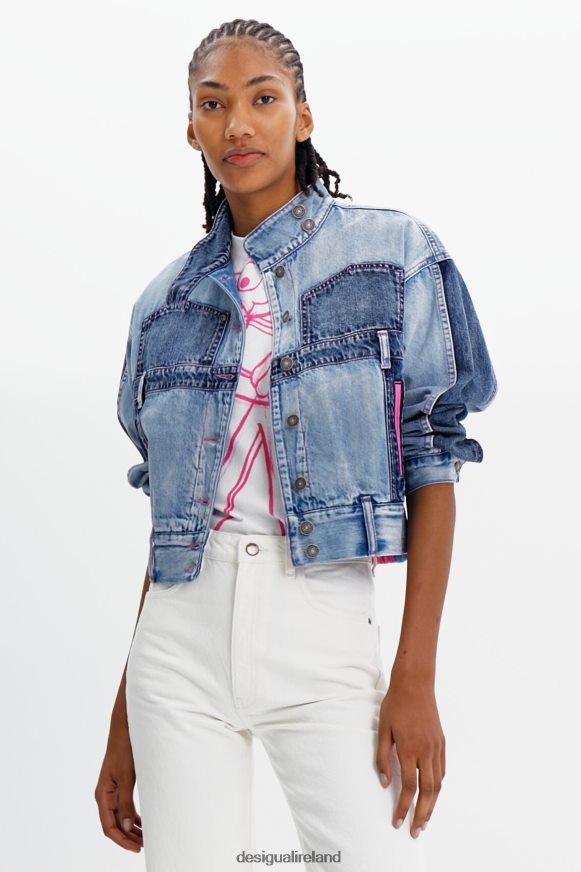 Desigual Women Oversize Pink Panther denim jacket Clothing PFVZ0B902