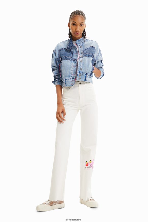 Desigual Women Oversize Pink Panther denim jacket Clothing PFVZ0B902