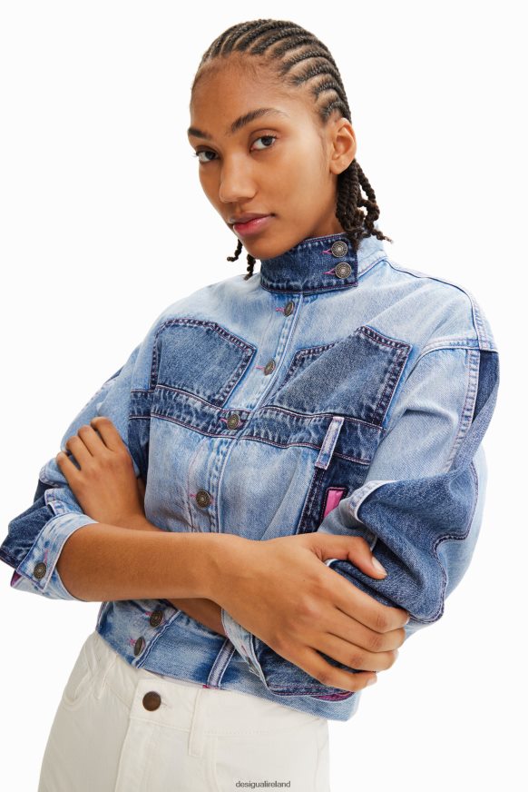 Desigual Women Oversize Pink Panther denim jacket Clothing PFVZ0B902