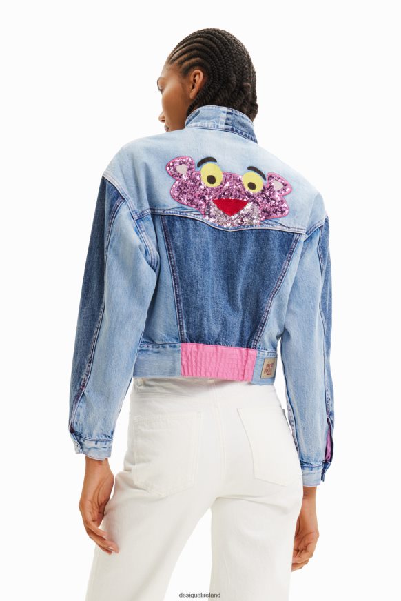 Desigual Women Oversize Pink Panther denim jacket Clothing PFVZ0B902