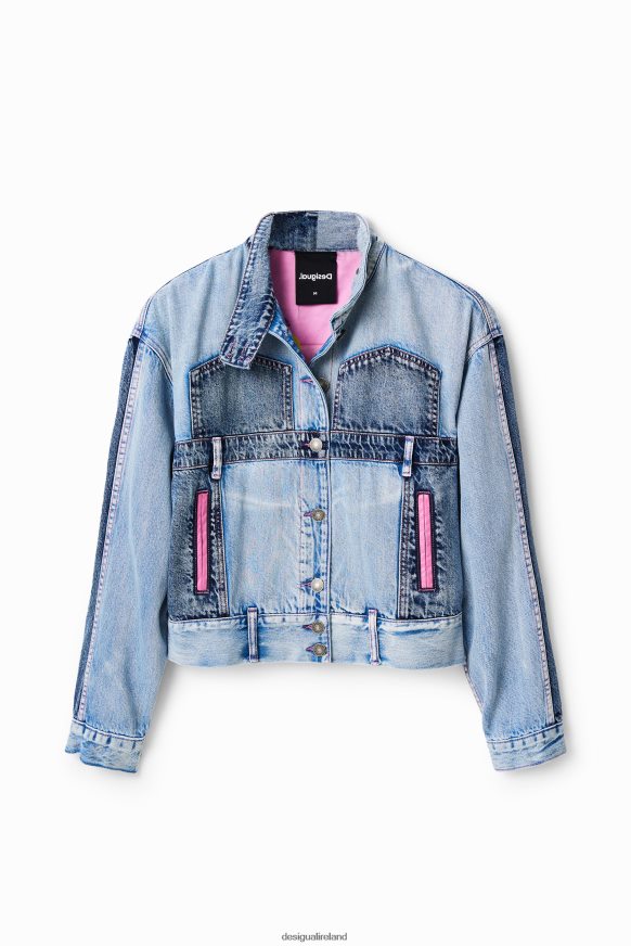Desigual Women Oversize Pink Panther denim jacket Clothing PFVZ0B902
