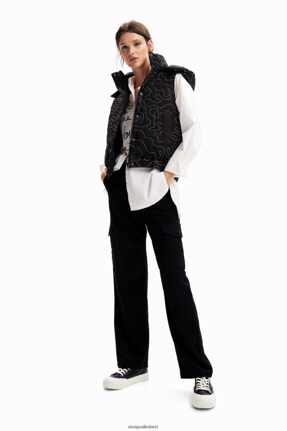 Desigual Women Padded plaid stitching gilet Clothing PFVZ0B233