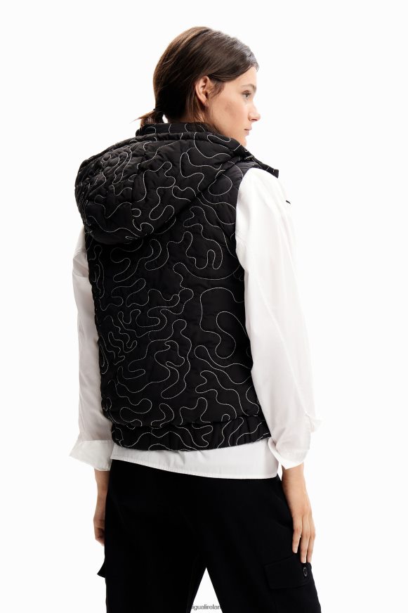 Desigual Women Padded plaid stitching gilet Clothing PFVZ0B233
