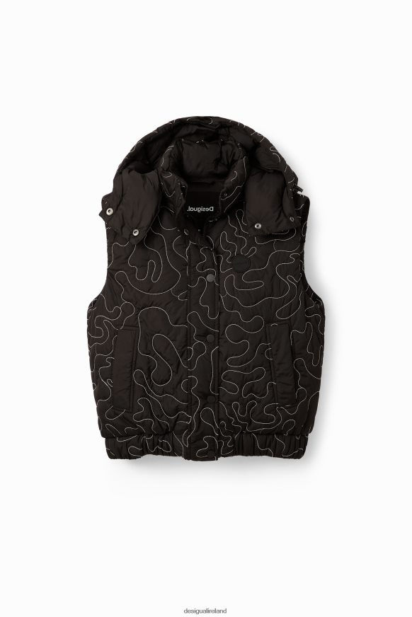 Desigual Women Padded plaid stitching gilet Clothing PFVZ0B233