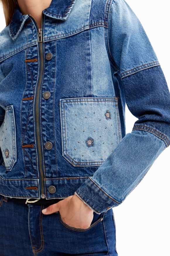 Desigual Women Patchwork denim trucker jacket Clothing PFVZ0B240