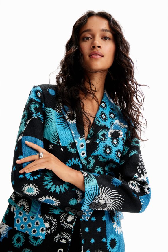 Desigual Women Patchwork jacquard blazer Clothing PFVZ0B150