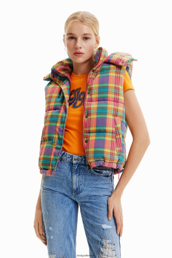 Desigual Women Plaid padded gilet Clothing PFVZ0B565