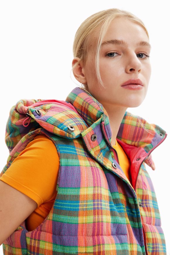 Desigual Women Plaid padded gilet Clothing PFVZ0B565