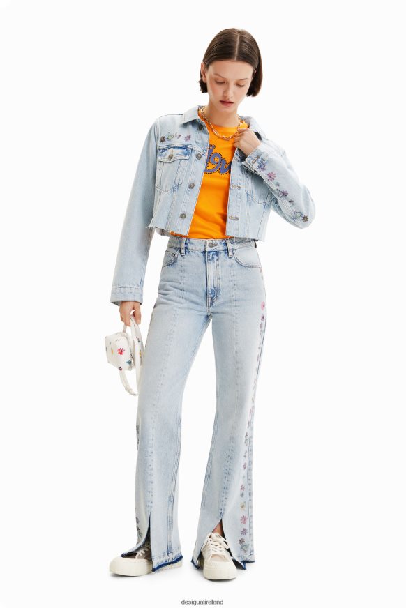 Desigual Women Short floral denim jacket Clothing PFVZ0B835