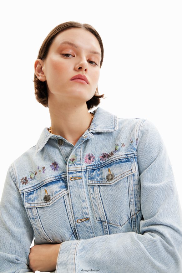Desigual Women Short floral denim jacket Clothing PFVZ0B835