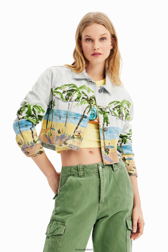 Desigual Women Short tropical denim jacket Clothing PFVZ0B630