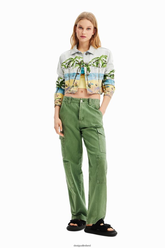Desigual Women Short tropical denim jacket Clothing PFVZ0B630