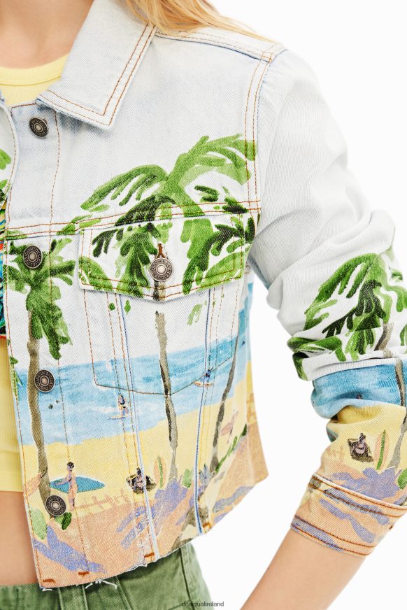 Desigual Women Short tropical denim jacket Clothing PFVZ0B630