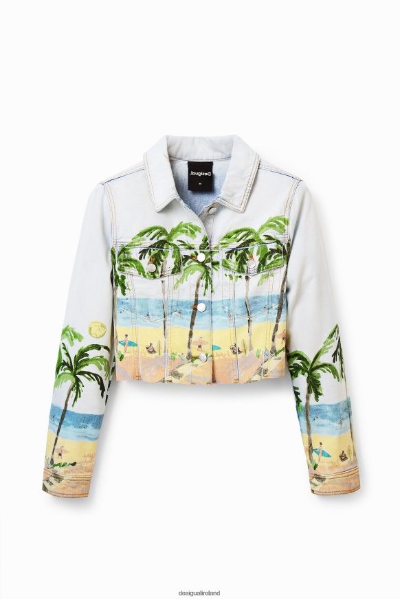 Desigual Women Short tropical denim jacket Clothing PFVZ0B630