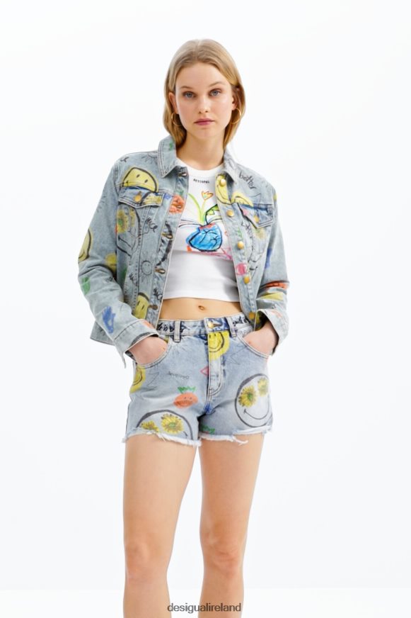 Desigual Women Smiley oversize denim jacket Clothing PFVZ0B927