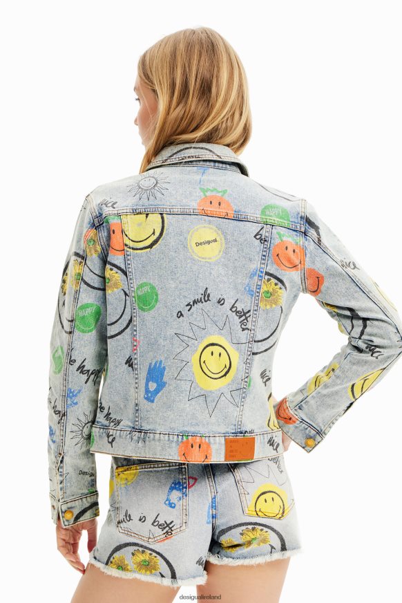 Desigual Women Smiley oversize denim jacket Clothing PFVZ0B927
