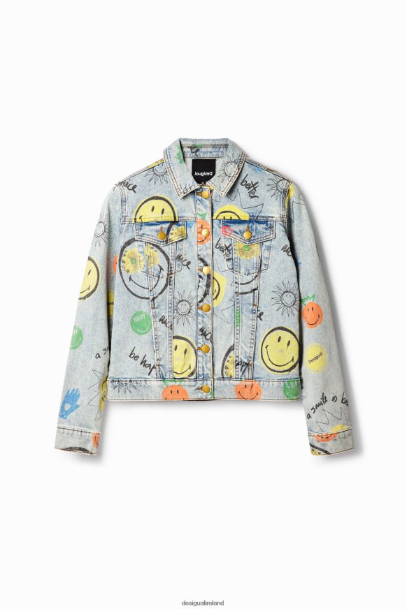Desigual Women Smiley oversize denim jacket Clothing PFVZ0B927