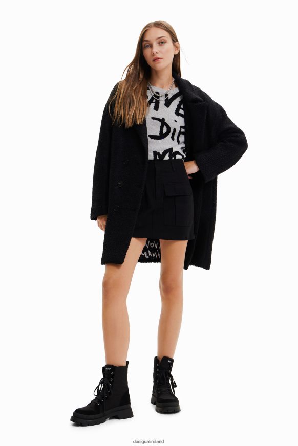 Desigual Women Straight wool coat Clothing PFVZ0B553