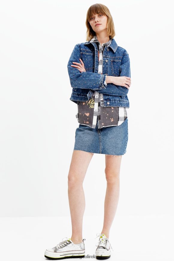 Desigual Women Studded denim trucker jacket Clothing PFVZ0B339