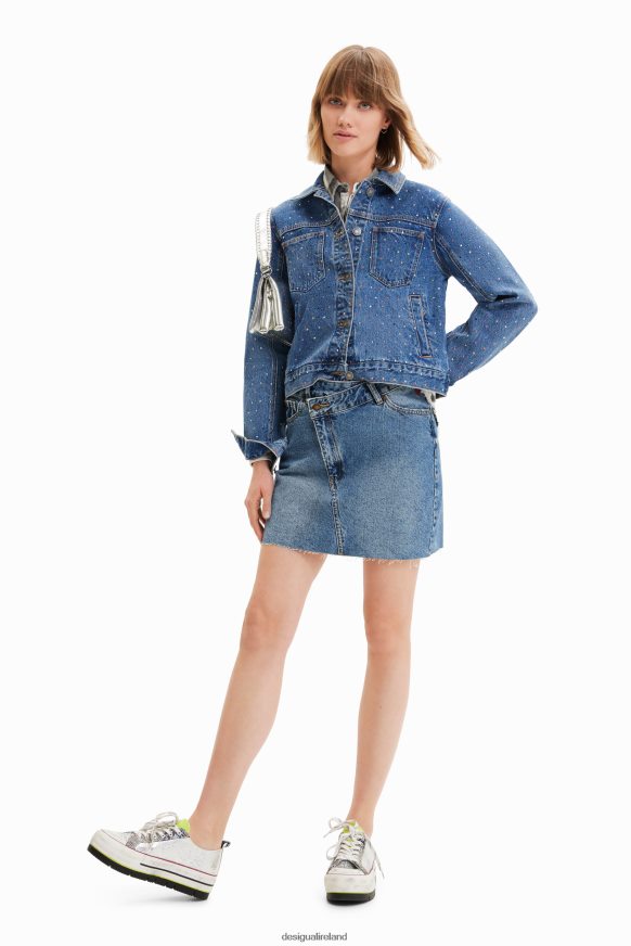 Desigual Women Studded denim trucker jacket Clothing PFVZ0B339