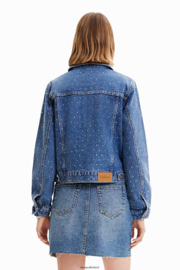 Desigual Women Studded denim trucker jacket Clothing PFVZ0B339