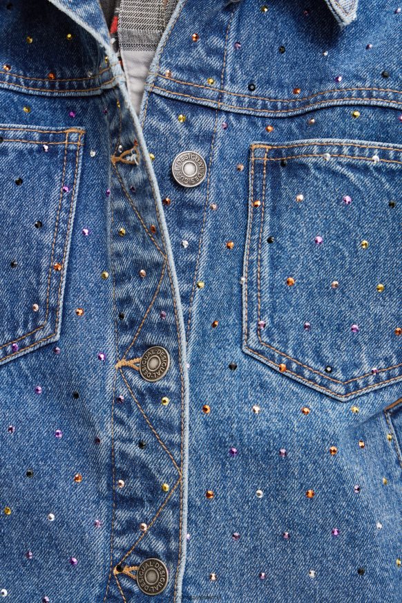 Desigual Women Studded denim trucker jacket Clothing PFVZ0B339