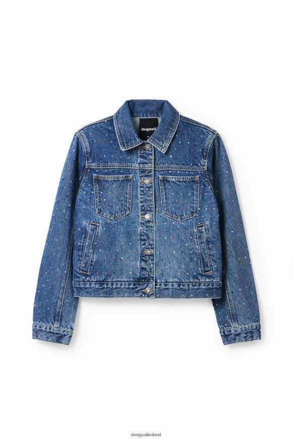 Desigual Women Studded denim trucker jacket Clothing PFVZ0B339