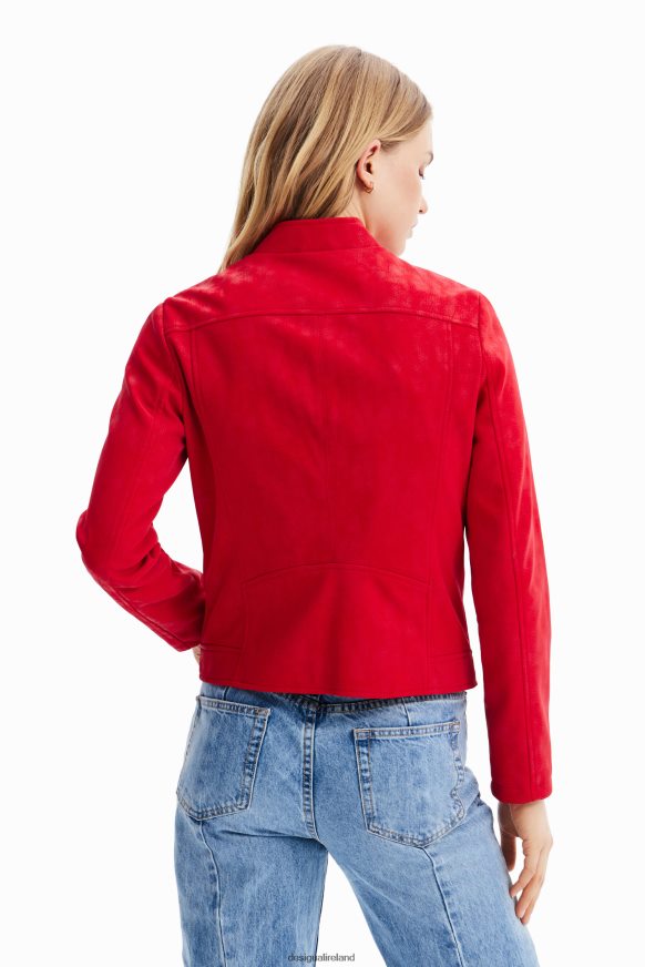 Desigual Women Suede-effect biker jacket Clothing PFVZ0B602