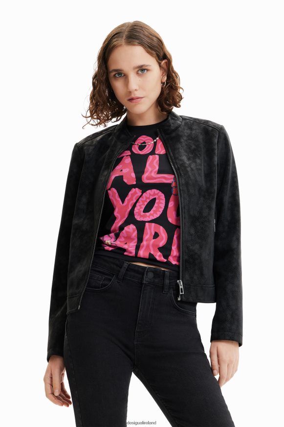 Desigual Women Suede-effect biker jacket Clothing PFVZ0B715