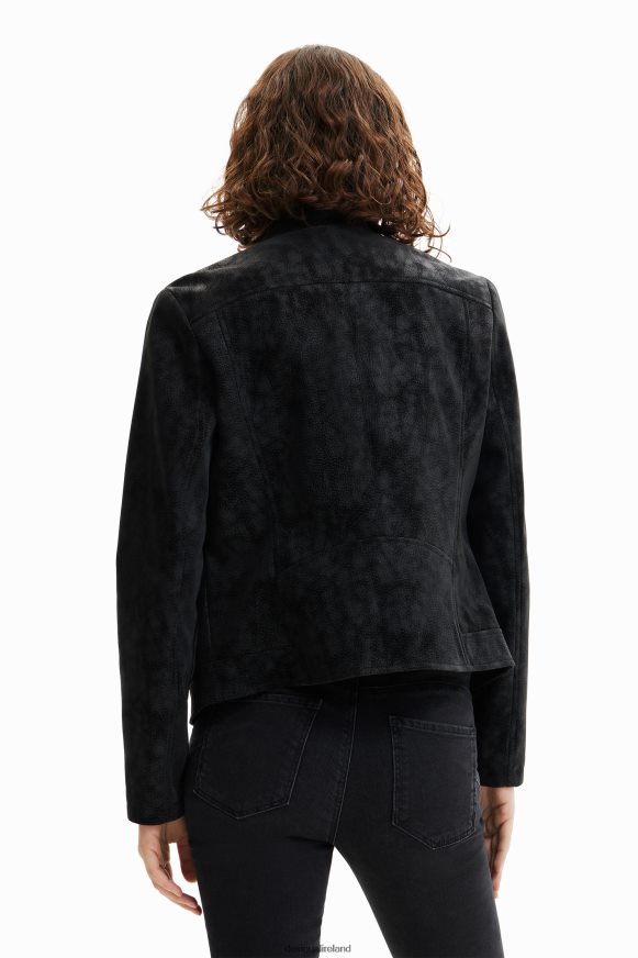Desigual Women Suede-effect biker jacket Clothing PFVZ0B715