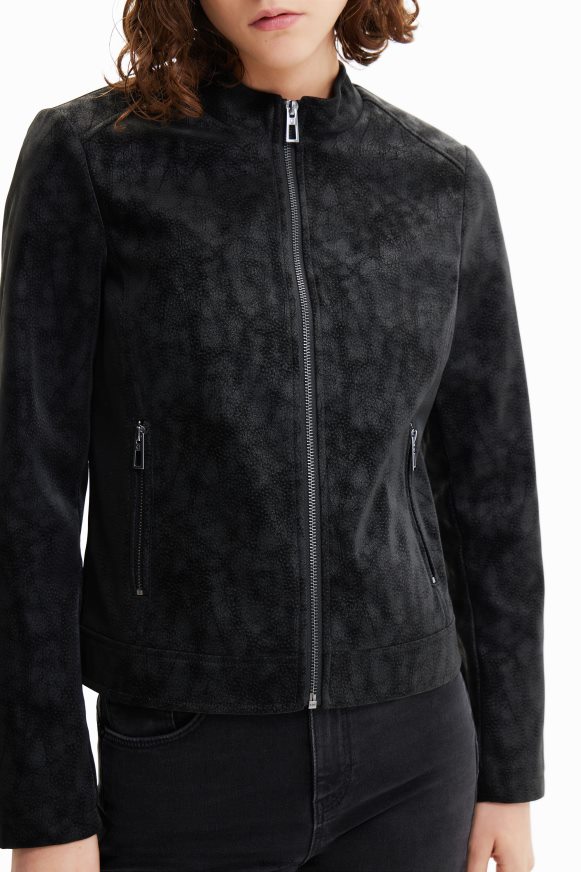 Desigual Women Suede-effect biker jacket Clothing PFVZ0B715