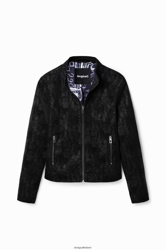 Desigual Women Suede-effect biker jacket Clothing PFVZ0B715
