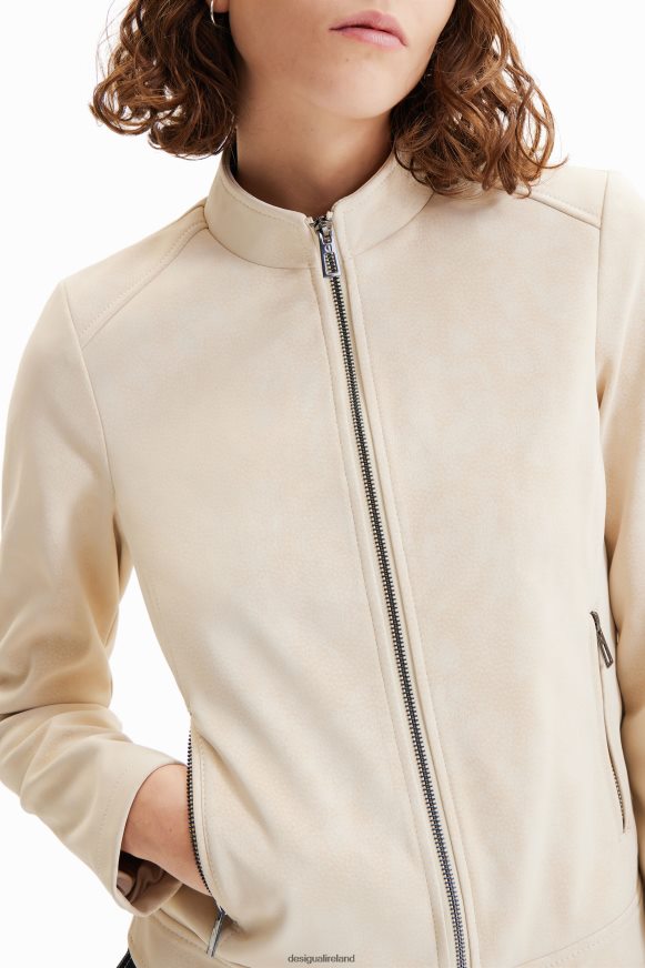 Desigual Women Suede-effect biker jacket Clothing PFVZ0B793
