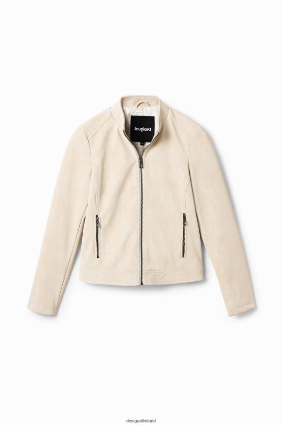 Desigual Women Suede-effect biker jacket Clothing PFVZ0B793