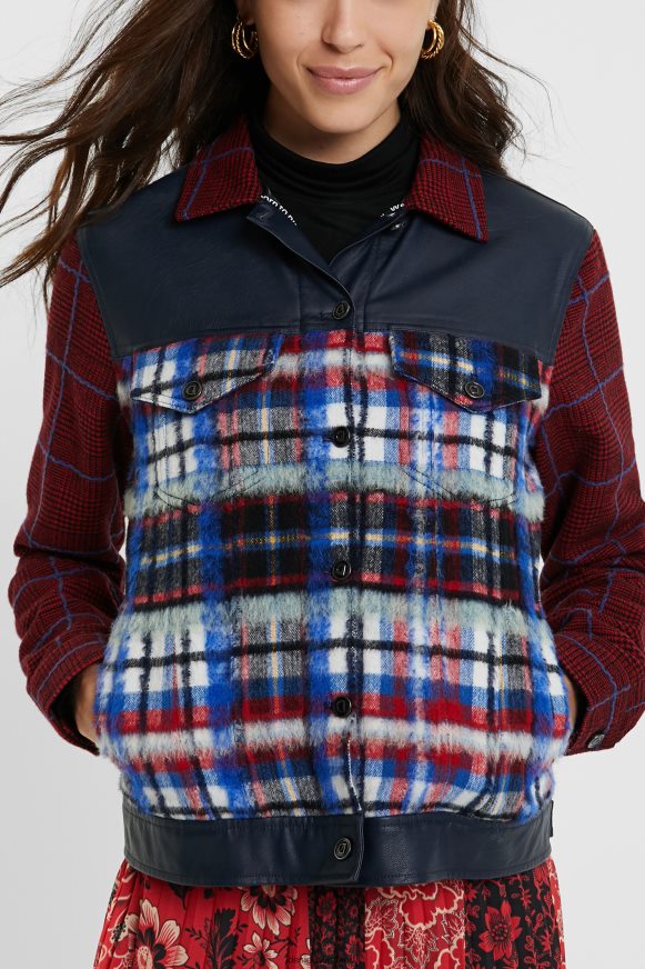 Desigual Women Tartan fur jacket Clothing PFVZ0B1080