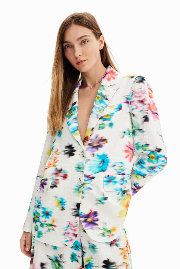 Desigual Women Textured floral blazer Clothing PFVZ0B418