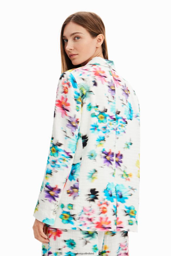 Desigual Women Textured floral blazer Clothing PFVZ0B418