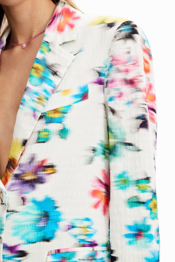 Desigual Women Textured floral blazer Clothing PFVZ0B418