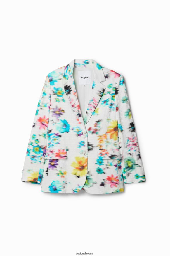 Desigual Women Textured floral blazer Clothing PFVZ0B418