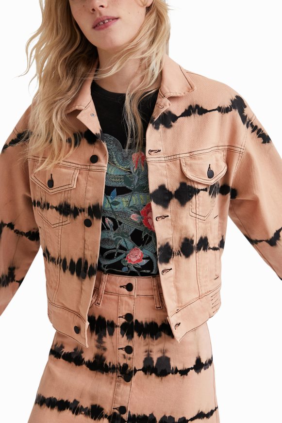 Desigual Women Tie-dye denim jacket Clothing PFVZ0B686
