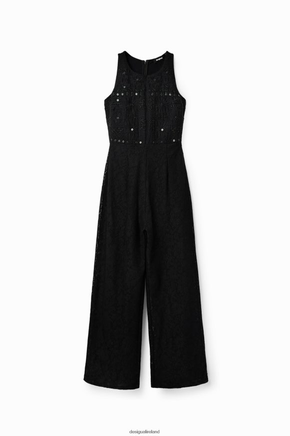 Desigual Women Long embroidered lace jumpsuit Clothing PFVZ0B47