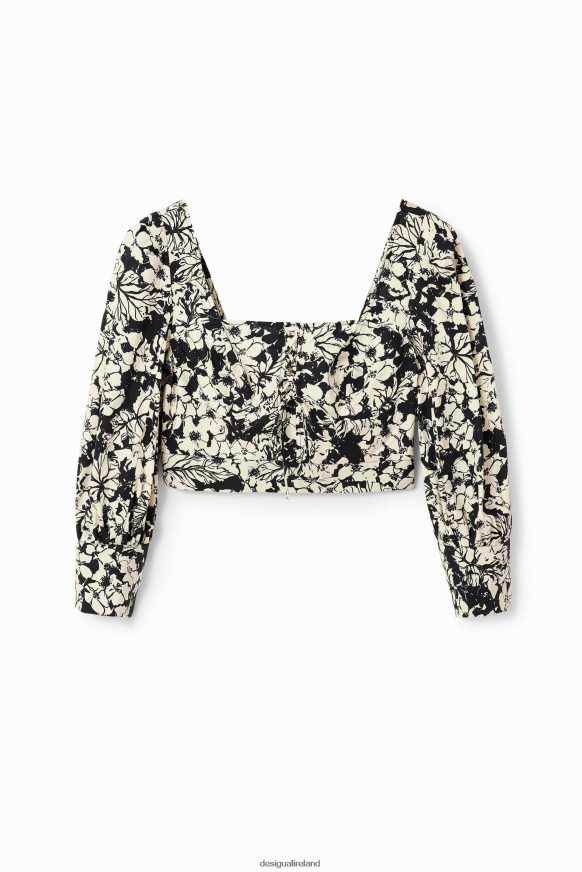 Desigual Women Cropped floral corset blouse Clothing PFVZ0B250