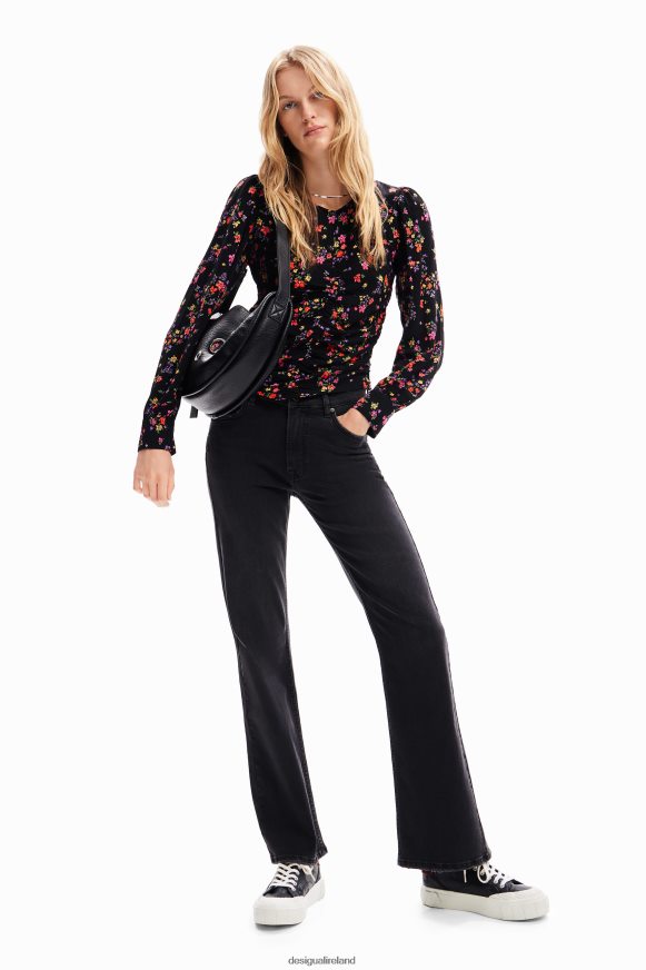 Desigual Women Floral ruched blouse Clothing PFVZ0B258