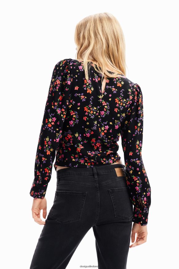 Desigual Women Floral ruched blouse Clothing PFVZ0B258