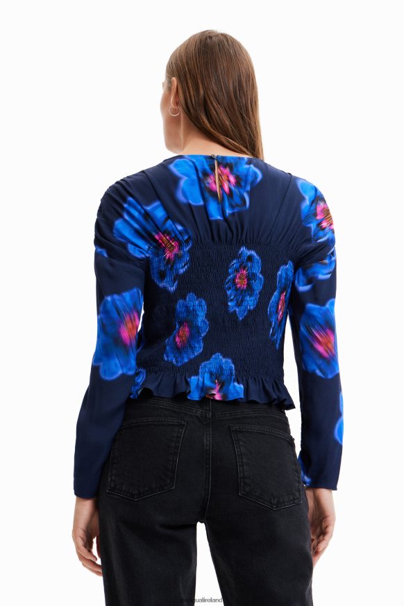 Desigual Women Floral ruched blouse Clothing PFVZ0B770