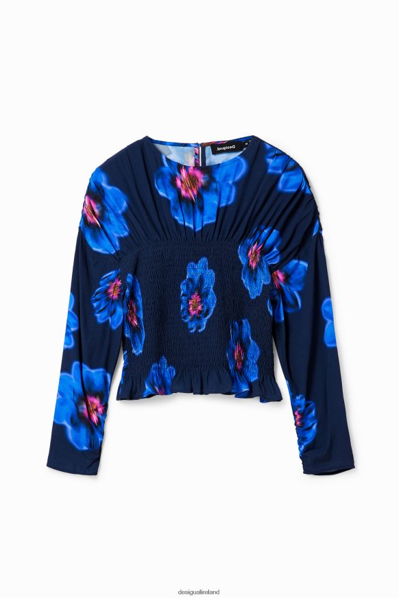 Desigual Women Floral ruched blouse Clothing PFVZ0B770