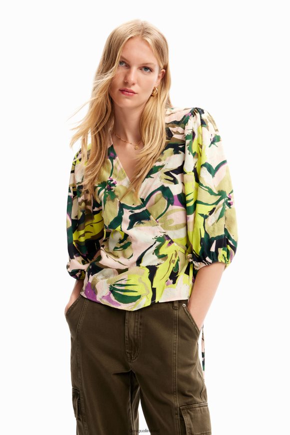 Desigual Women Floral wrap blouse Clothing PFVZ0B259