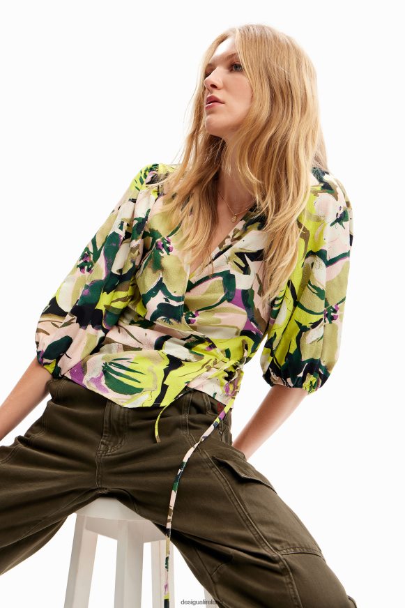 Desigual Women Floral wrap blouse Clothing PFVZ0B259